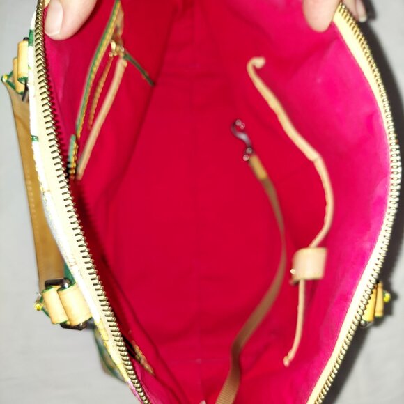 Dooney & Bourke Pink and White Hibiscus Floral Leather Satchel Pre-loved - Picture 4 of 7